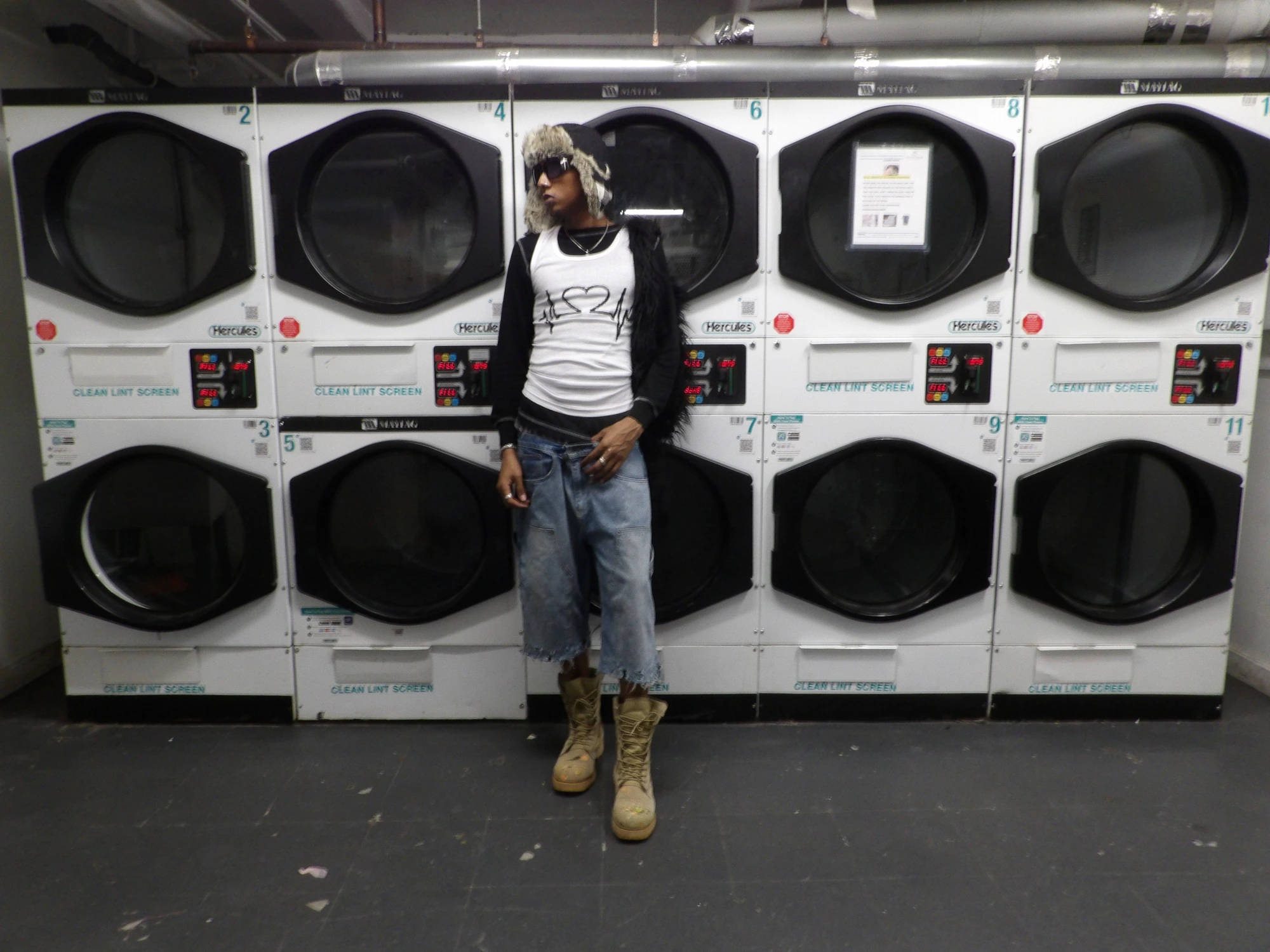 Zachariah Griffin in a laundromat